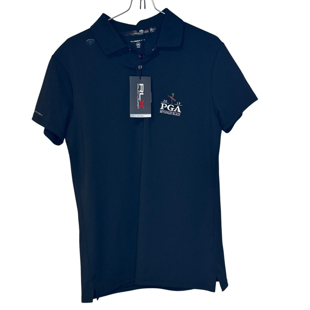 RLX Golf Womens Top Polo 2019 Bethpage Black Short Sleeve Stretch Medium NWT